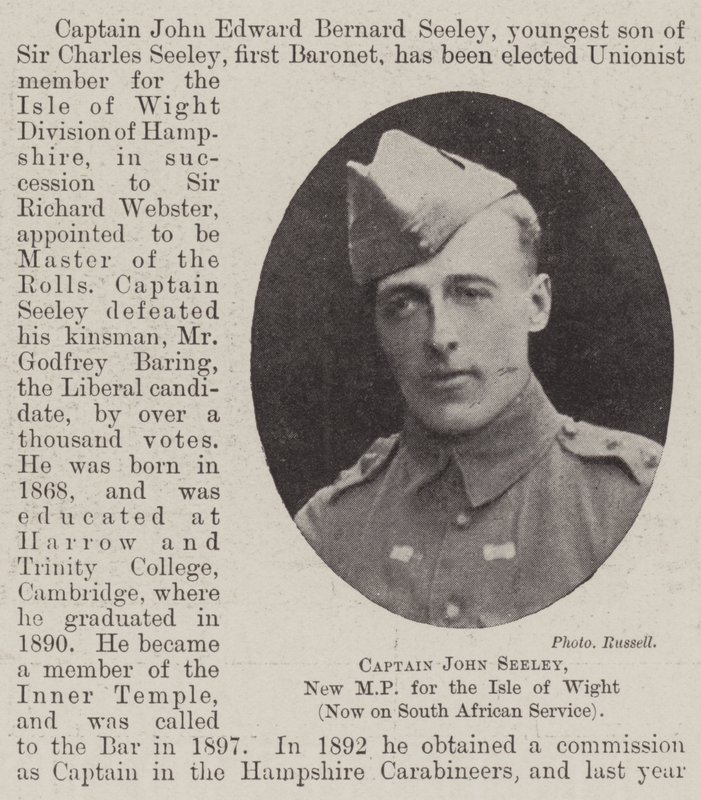 Kapten John Seeley, ny MP för Isle of Wight, nu i sydafrikansk tjänst av English Photographer