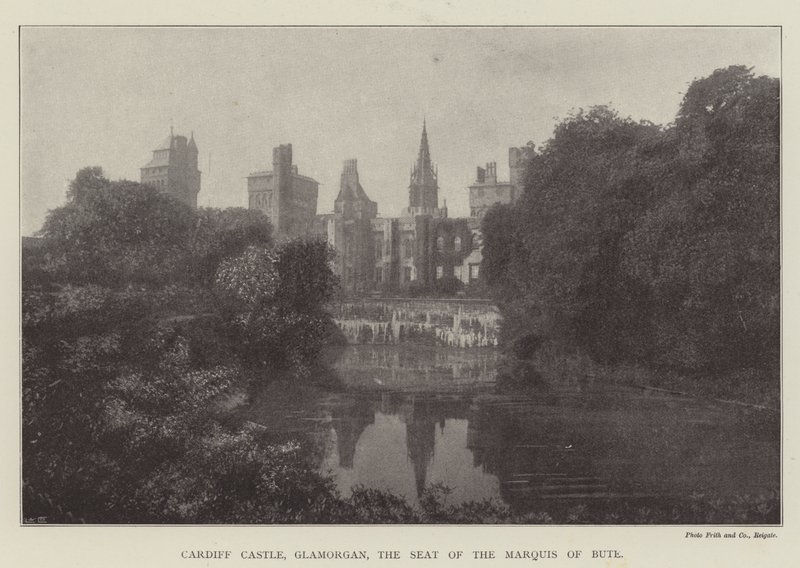 Cardiff Castle, Glamorgan, sätet för markisen av Bute av English Photographer
