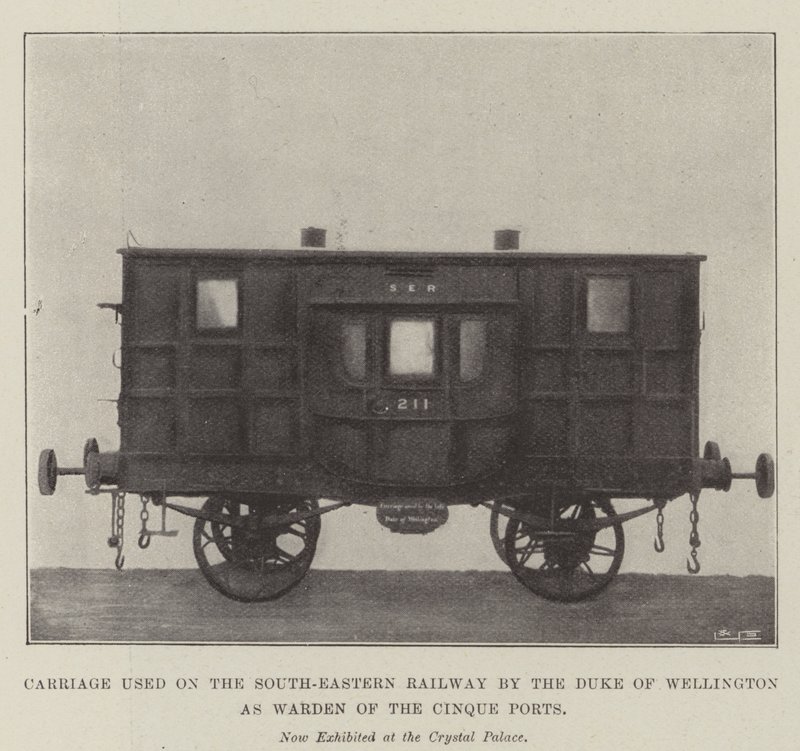 Vagn som användes på den sydöstra järnvägen av hertigen av Wellington som Warden of the Cinque Ports av English Photographer