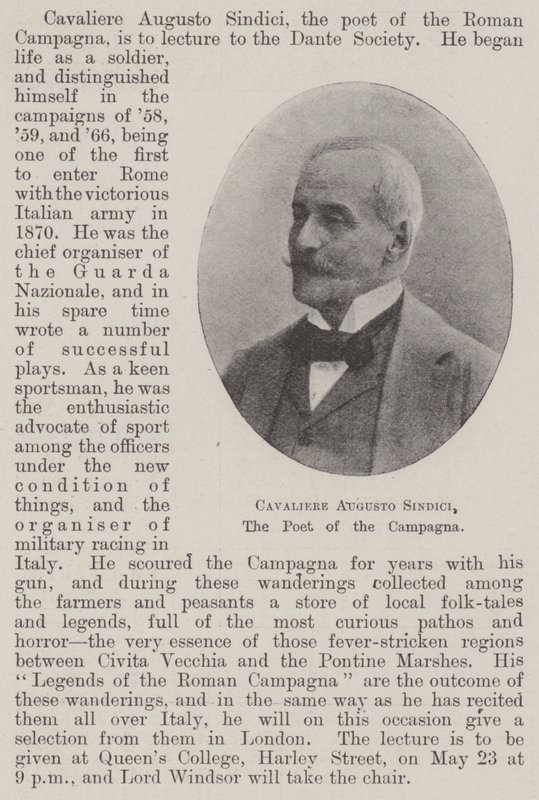 Riddare Augustus Sindici, Poeten av Campagna av English Photographer
