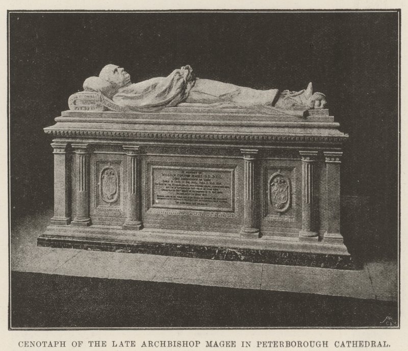 Cenotaph av den sene ärkebiskopen Magee i Peterborough Cathedral av English Photographer