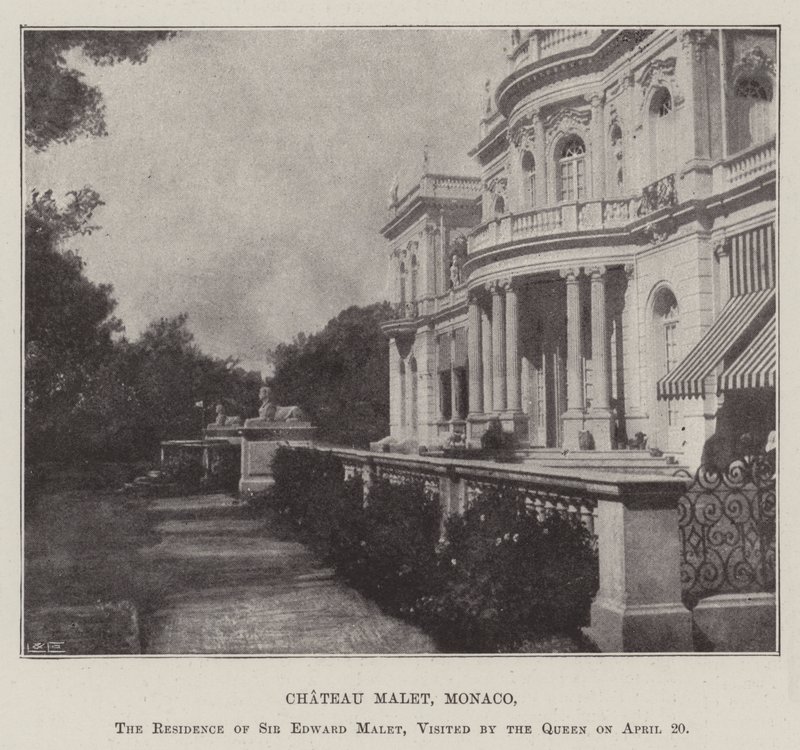 Chateau Malet, Monaco, Sir Edward Malets residens, besökt av drottningen den 20 april av English Photographer