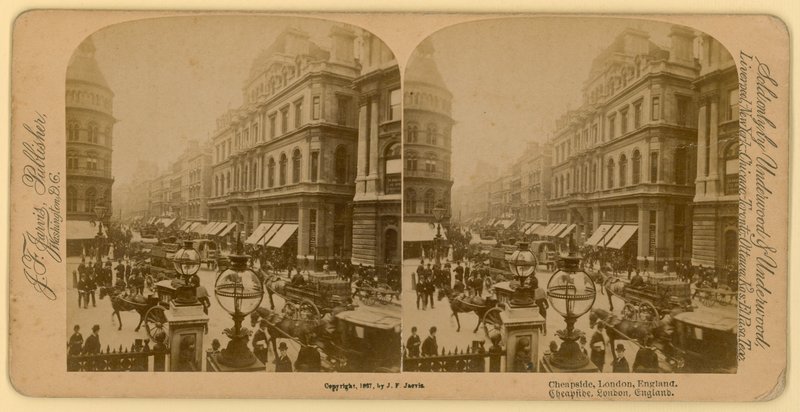 Cheapside, London; stereoskopisk bild av English Photographer