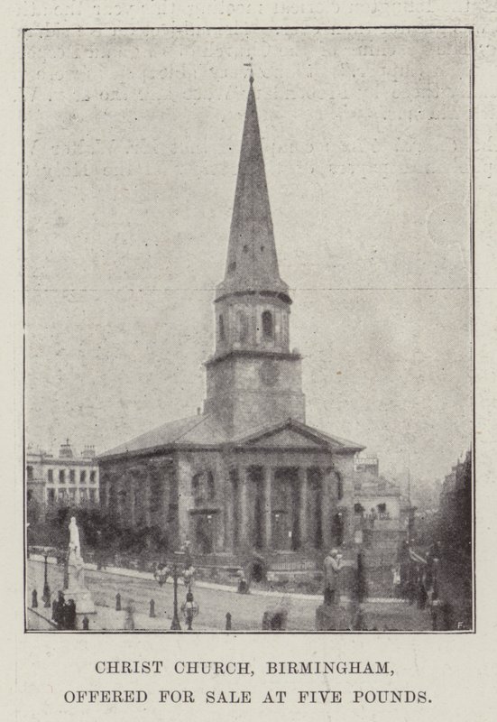 Christ Church, Birmingham, erbjuds till försäljning för Five Pounds av English Photographer