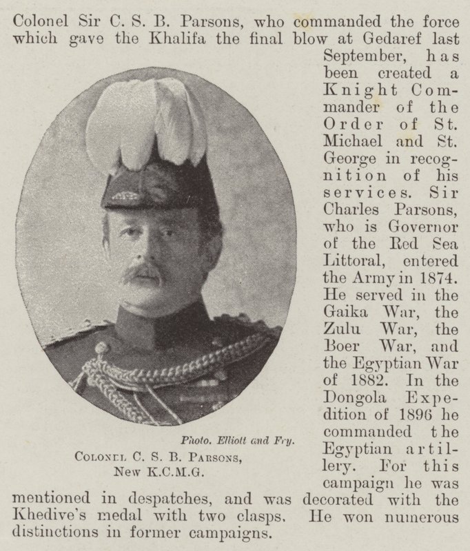 Överste C S B Parsons, nya KCMG av English Photographer