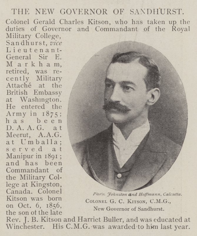 Överste G C Kitson, CMG, ny guvernör i Sandhurst av English Photographer