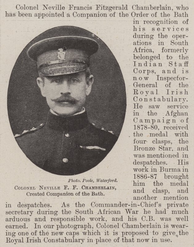 Överste Neville F F Chamberlain, skapade Companion of the Bath av English Photographer