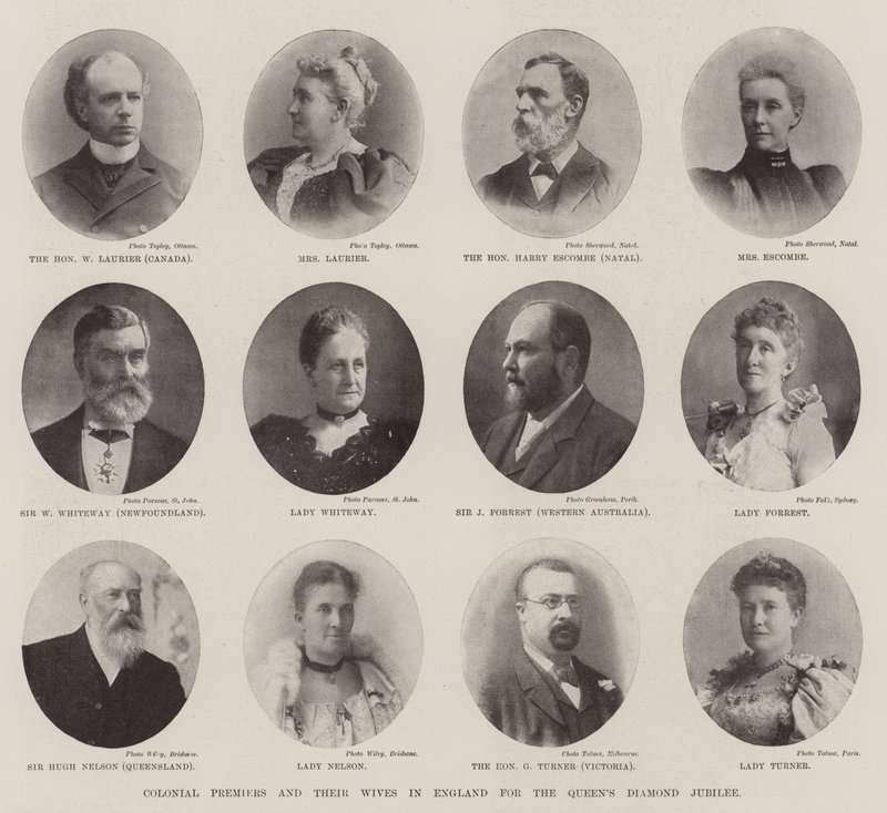 Colonial Premiers och deras fruar i England för Queens Diamond Jubilee av English Photographer
