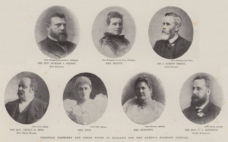 Colonial Premiers och deras fruar i England för Queens Diamond Jubilee av English Photographer