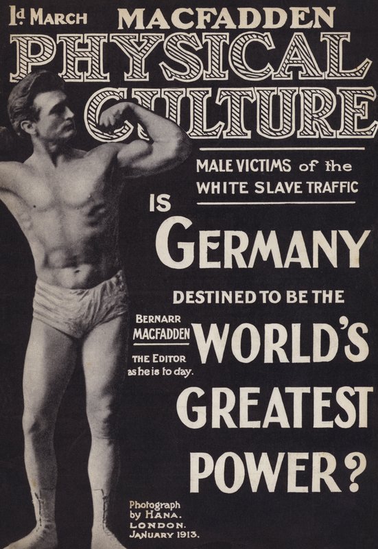 Omslag till tidskriften Physical Culture, januari 1913 av English Photographer