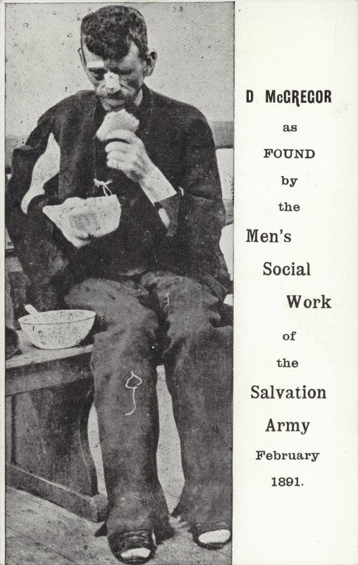 D McGregor som hittats av Frälsningsarméns sociala arbete, februari 1891 av English Photographer