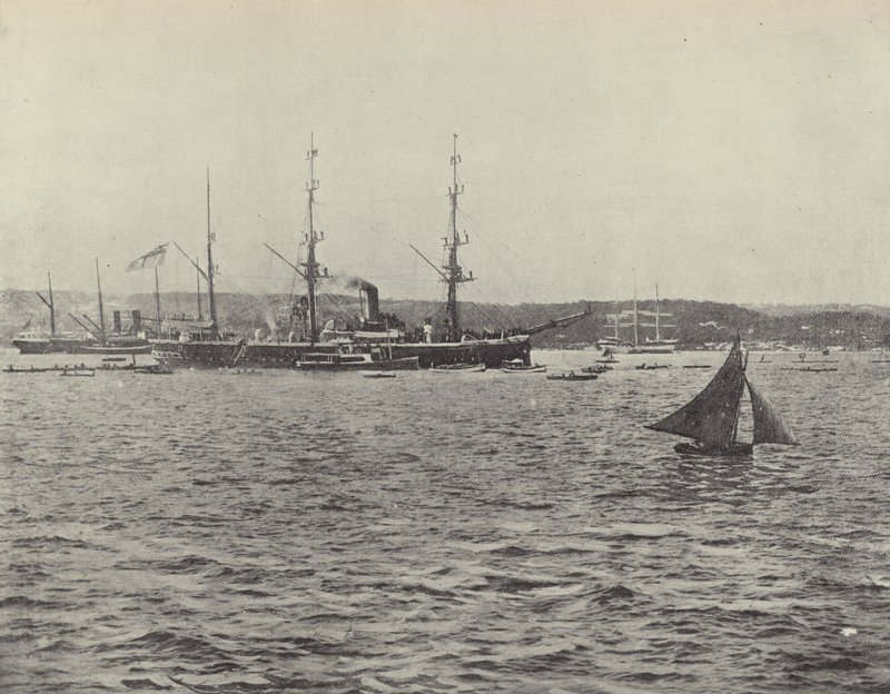 HMS Calliopes avgång av English Photographer