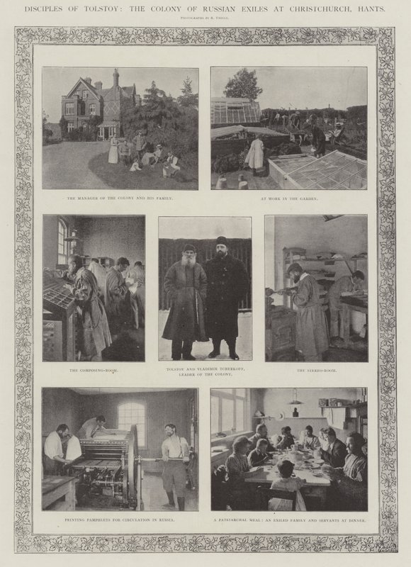 Lärjungar till Tolstoy, kolonin av ryska exil vid Christchurch, Hants av English Photographer