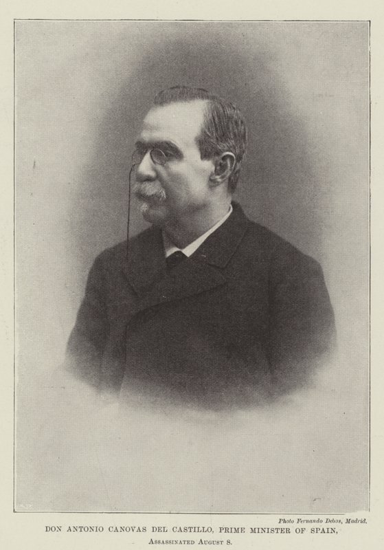 Don Antonio Canovas del Castillo, Spaniens premiärminister, mördades den 8 augusti av English Photographer