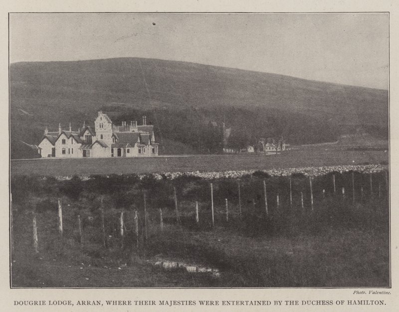 Dougrie Lodge, Arran, där deras majestäter underhölls av hertiginnan av Hamilton av English Photographer