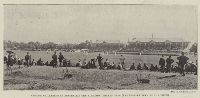 Engelska cricketspelare i Australien, Adelaide Cricket Oval, det engelska laget i fältet av English Photographer