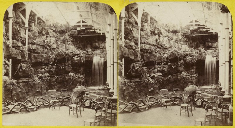 Fernery och vattenfall vid Brighton Aquarium av English Photographer