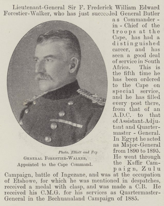 General Forestier-Walker, utsedd till Cape Command av English Photographer