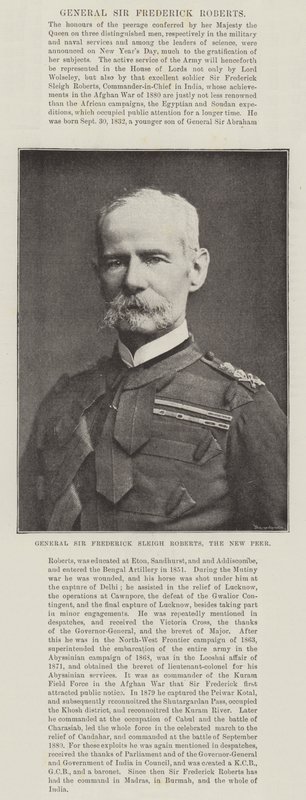 General Sir Frederick Sleigh Roberts, the New Peer av English Photographer