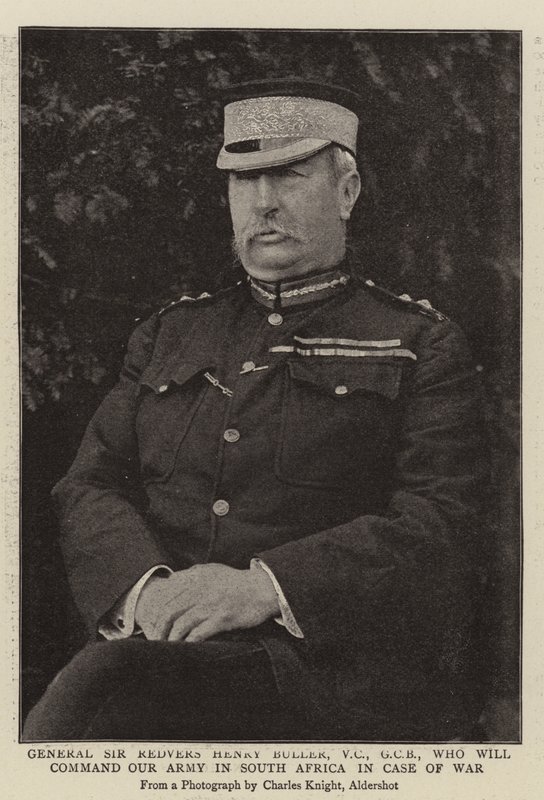 General Sir Redvers Henry Buller, VC, GCB, som kommer att leda vår armé i Sydafrika i händelse av krig av English Photographer