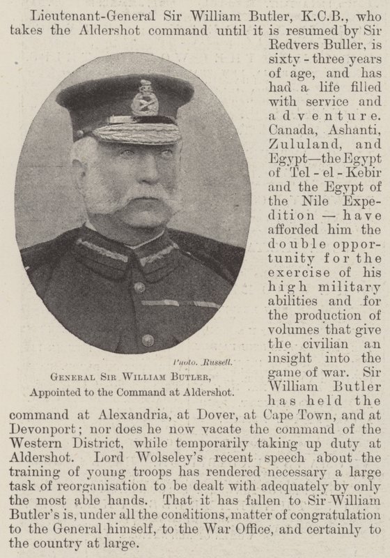 General Sir William Butler, utsedd till kommandot vid Aldershot av English Photographer