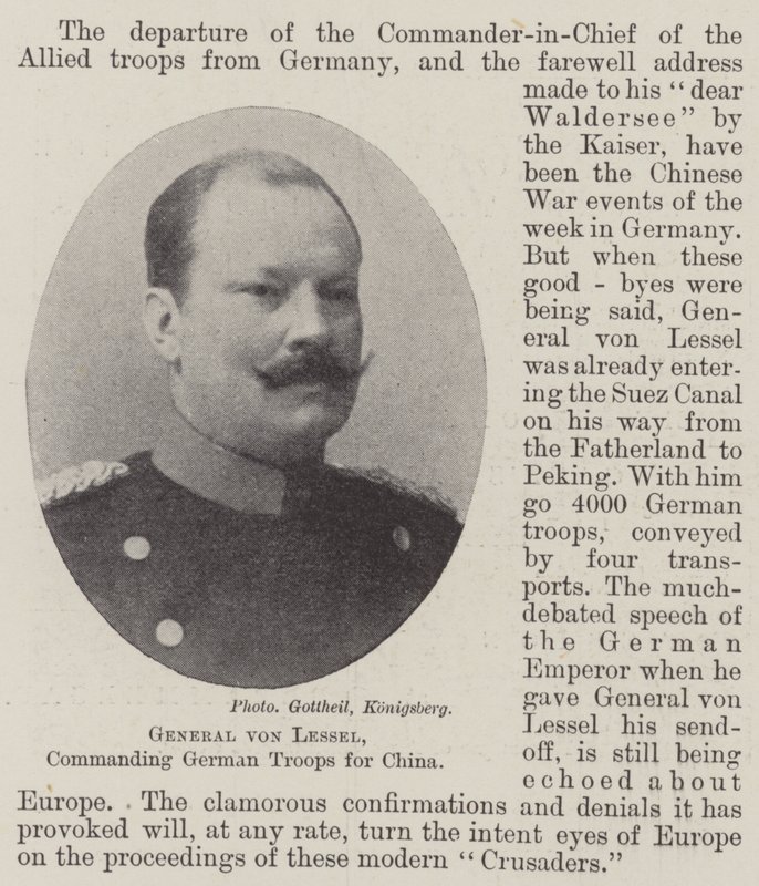 General von Lessel, befälhavande tyska trupper för Kina av English Photographer