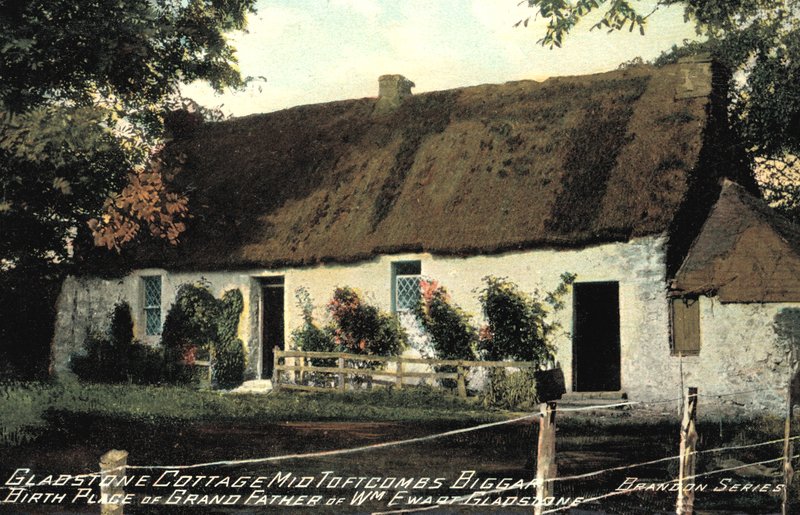 Gladstone stuga, Mid Toftcombs Biggar, födelseplats för farfar till William Ewart Gladstone (foto) av English Photographer