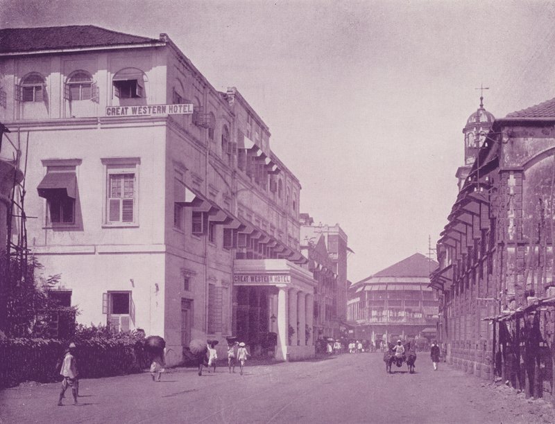 Great Western Hotel och Apollo Street, Bombay av English Photographer