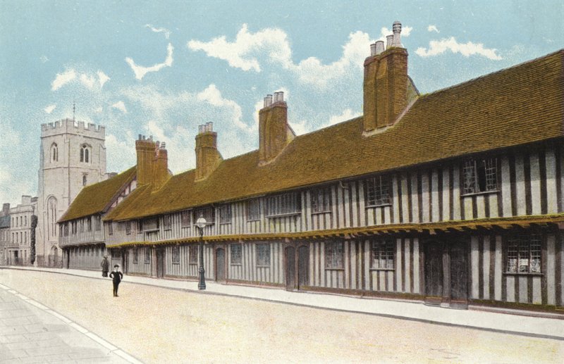 Guild Chapel, Grammar School och Alms Houses, Stratford-on-Avon av English Photographer