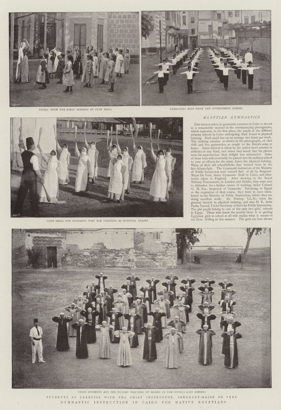 Gymnastikundervisning i Kairo för infödda egyptier av English Photographer