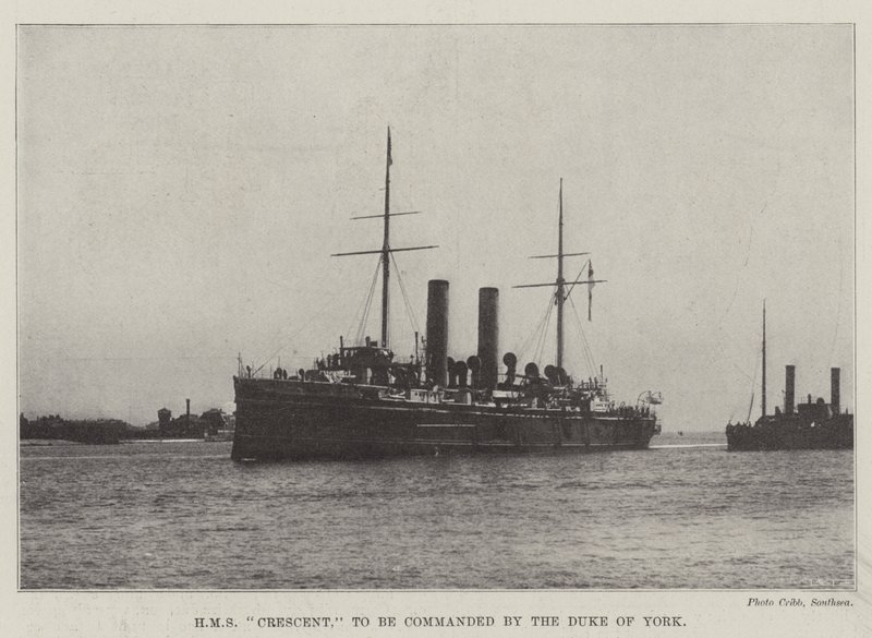 HMS Crescent, som ska befallas av hertigen av York av English Photographer