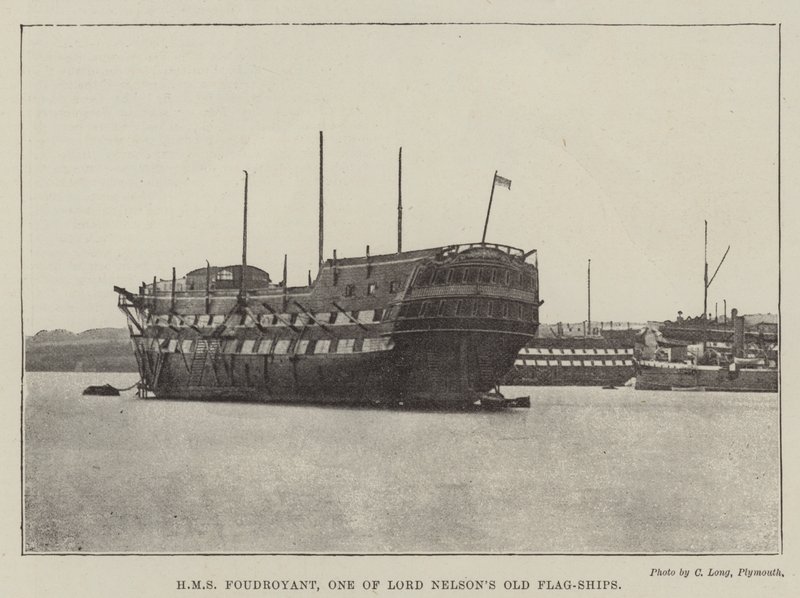 HMS Foudroyant, ett av Lord Nelsons gamla flaggskepp av English Photographer