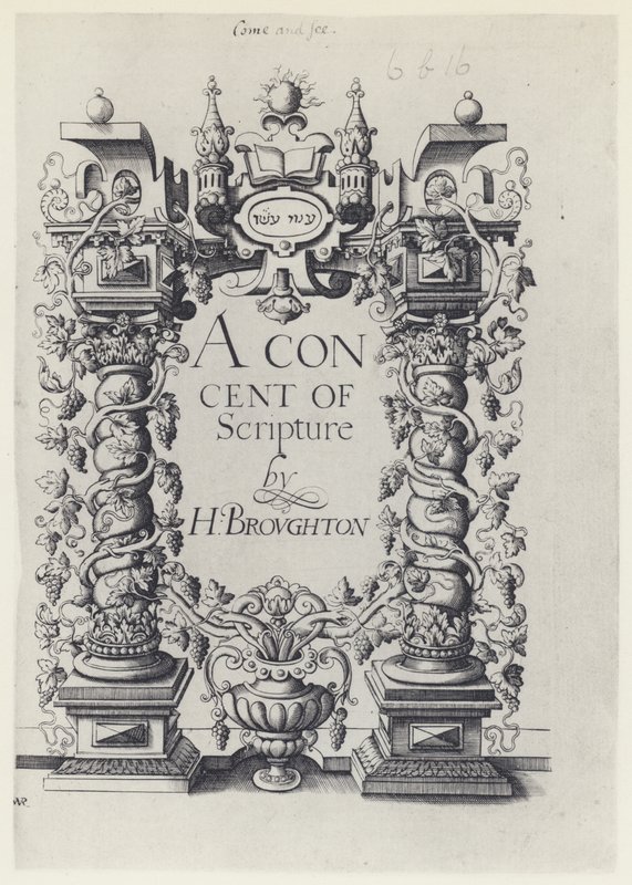 H Broughton, A Consent of Scripture, G Simpson och W White 1590 (s/v foto) av English Photographer