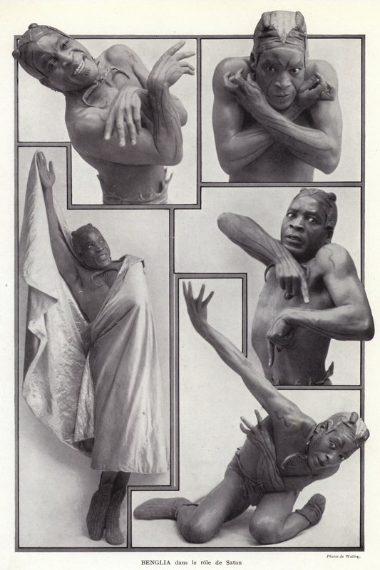 Habib Benglia, algeriskfödd fransk dansare och skådespelare i rollen som Satan i Un Soir de Folie på Folies Bergere, Paris av English Photographer