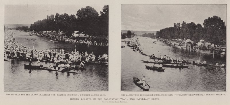 Henley Regatta i kröningsåret, två viktiga heat av English Photographer