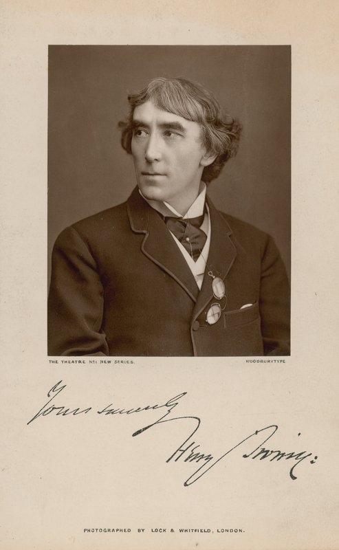 Henry Irving, skådespelare; signerat fotografi av English Photographer