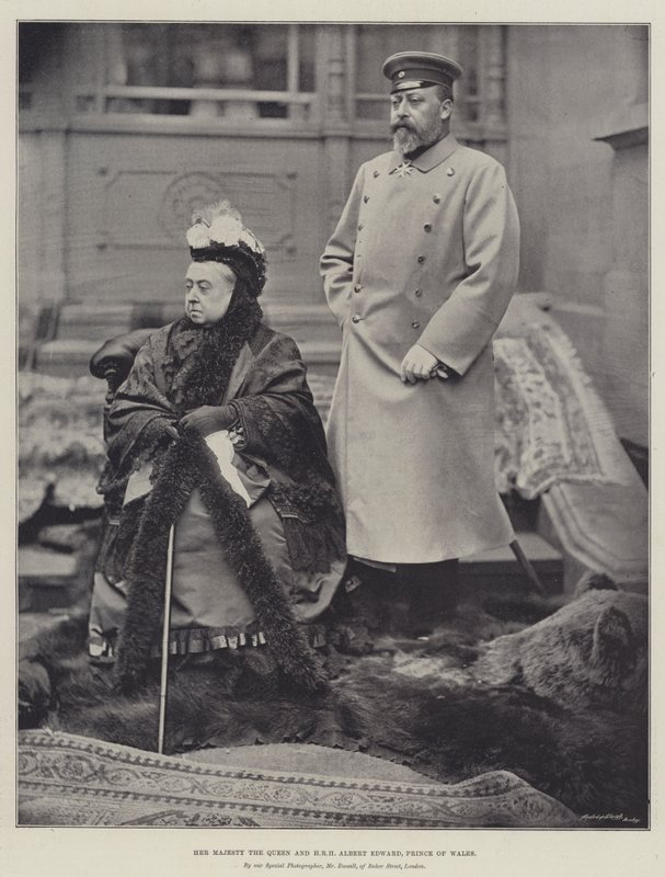 Hennes Majestät Drottningen och HKH Albert Edward, Prins av Wales av English Photographer