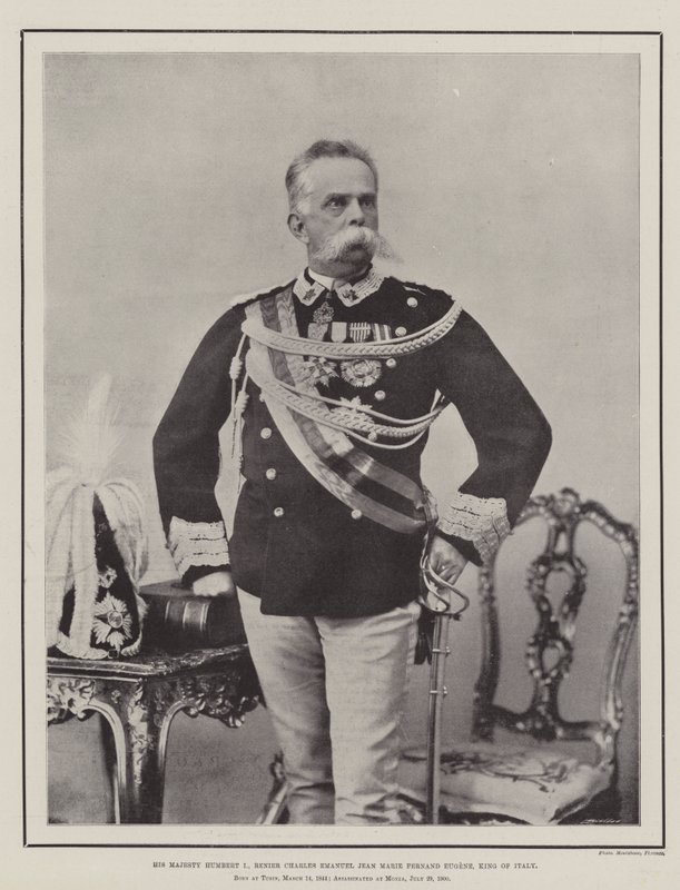 Hans Majestät Humbert I, Renier Charles Emanuel Jean Marie Fernand Eugene, kung av Italien av English Photographer
