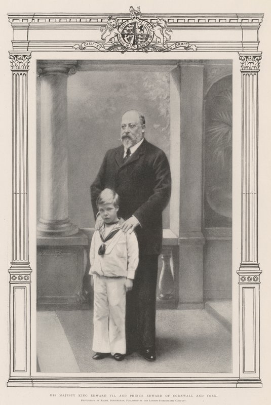 Hans Majestät kung Edward VII och prins Edward av Cornwall och York av English Photographer