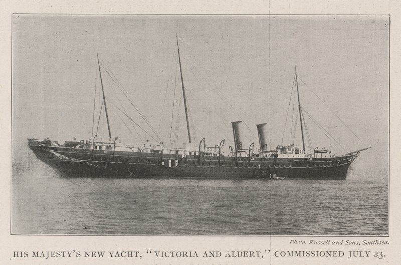 His Majestys New Yacht, Victoria och Albert, togs i bruk den 23 juli av English Photographer
