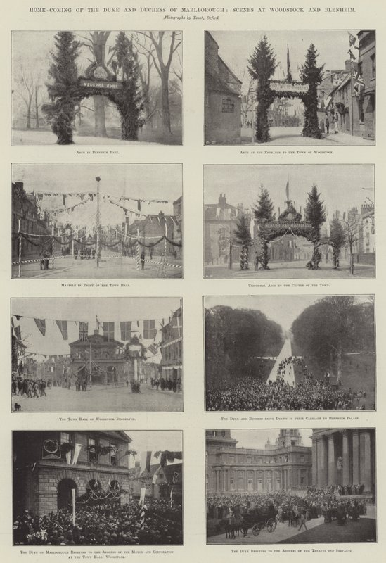 Hertigen och hertiginnan av Marlboroughs hemkomst, scener i Woodstock och Blenheim av English Photographer