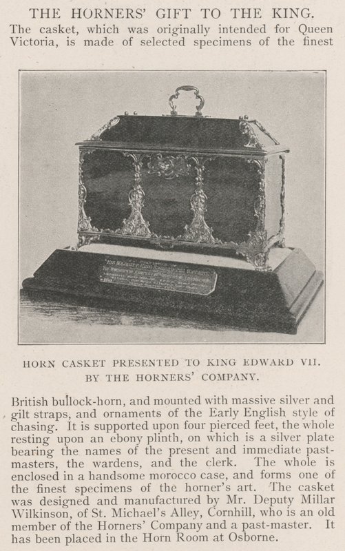 Hornkista överlämnad till kung Edward VII av Horners Company av English Photographer