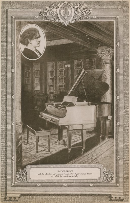 Ignacy Jan Paderewski och Aeolian Company berömda Duo-Art Reproducering Piano av English Photographer