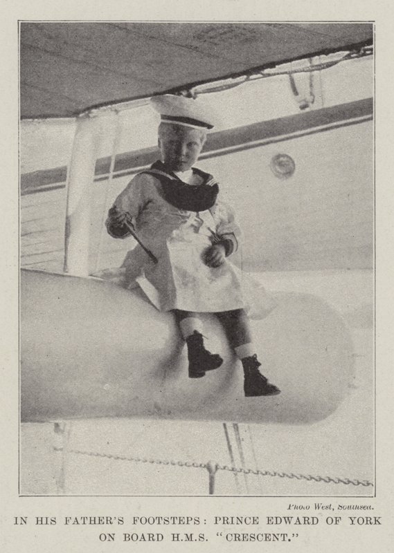 I hans fäders fotspår, prins Edward av York ombord på HMS Crescent av English Photographer