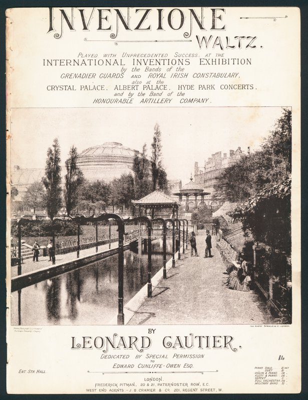 Invenzione Waltz, komponerad för International Inventions Exhibitions, Kensington, 1885 av English Photographer