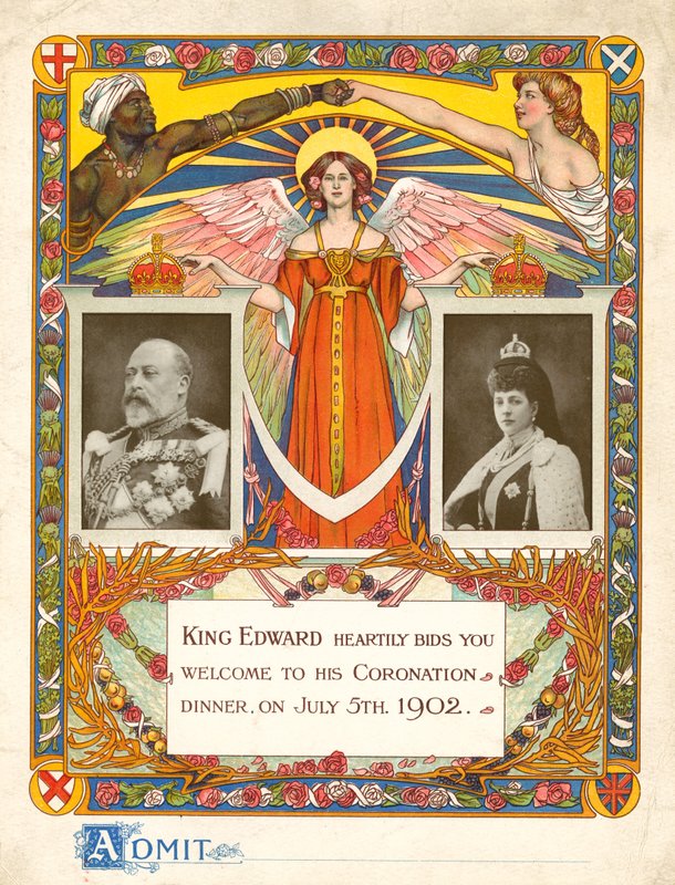 Inbjudan till kung Edward VII:s kröningsmiddag den 5 juli 1902 av English Photographer