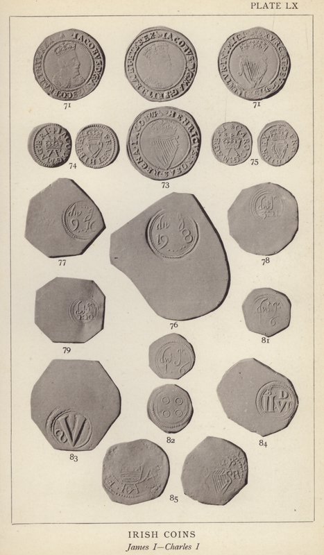 Irish Coins, James I, Charles I (s/v foto) av English Photographer