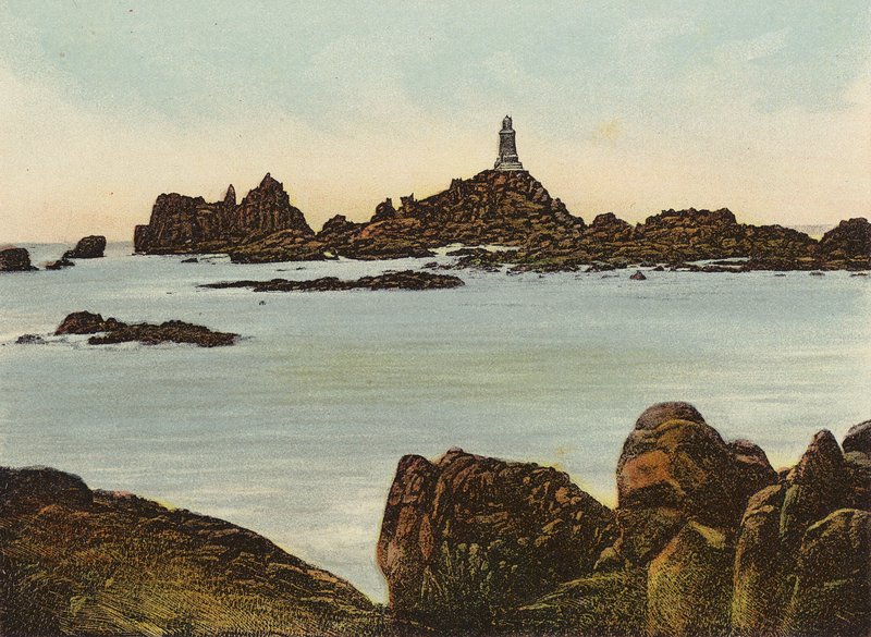 Jersey: Corbiere Lighthouse (färgat foto) av English Photographer