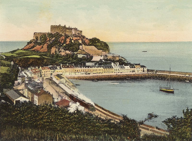 Jersey: Mount Orgueil Castle (färgat foto) av English Photographer