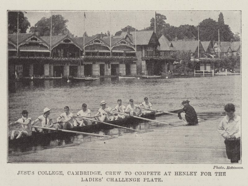 Jesus College, Cambridge, Crew för att tävla på Henley om Ladies Challenge Plate av English Photographer